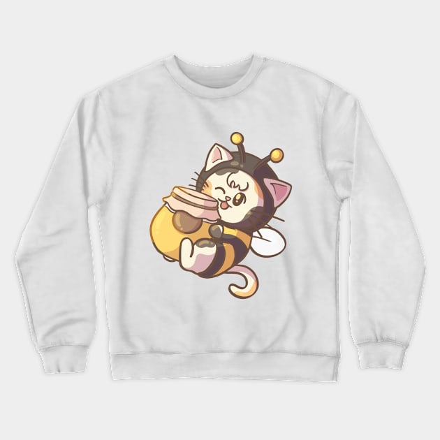 Bee Cat Crewneck Sweatshirt by AlexBrushes